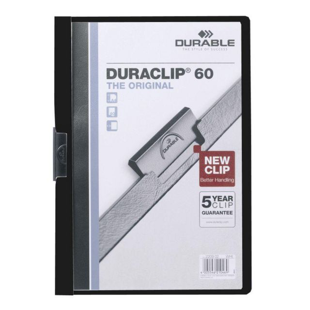 Klemmappe DURACLIP A4 60 ark sort