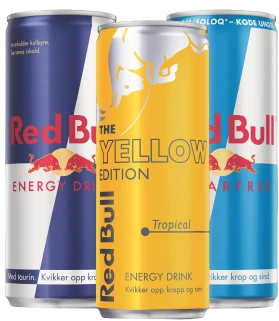 Bokser med Red Bull energidrikk