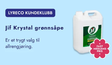 Lyreco kundeklubb: Jif Krystal grønnsåpe - et trygt valg til allrengjøring, fast medlemspris