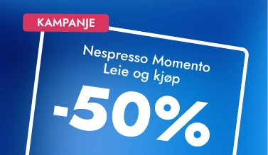 Kampanje:Nespresso Momento 50% på leie og kjøp